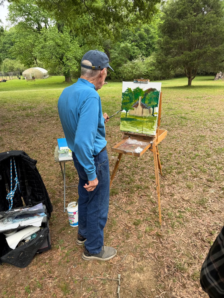 Clarence Cash at the easel