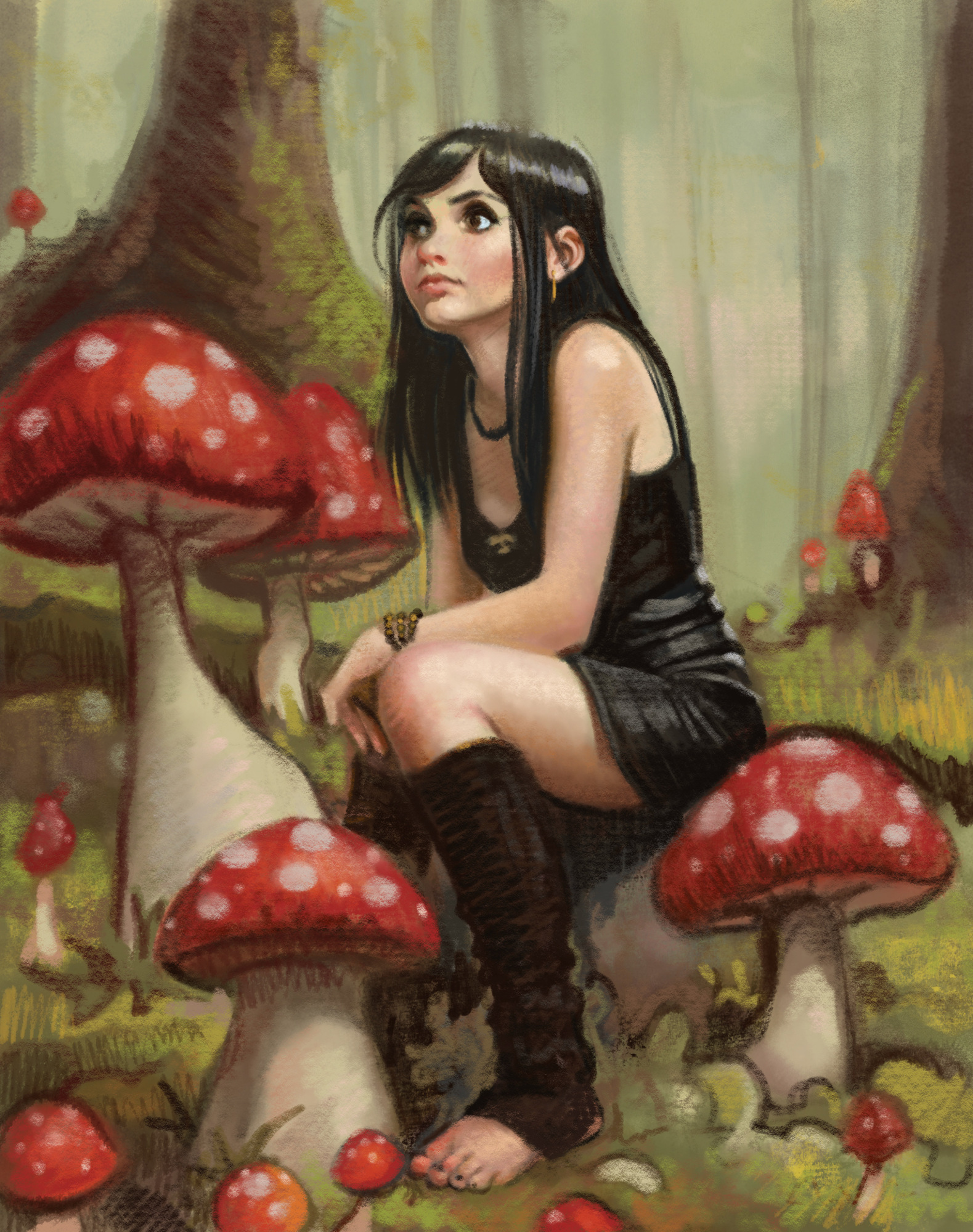 Luna in the Toadstool Grove
